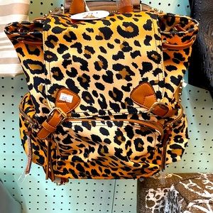 Leopard back pack perfect for travel.